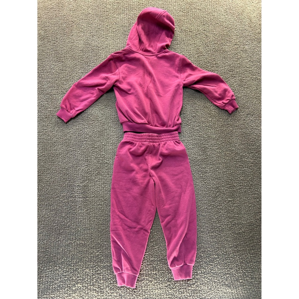 Nike Kids Berry Pink Fleece Tracksuit Full Zip Hoodie and Joggers Set Size 4-5Y